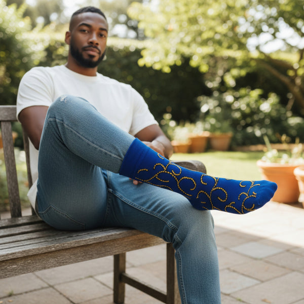 Afrikaanse sokken / Afro sokken - Blauw