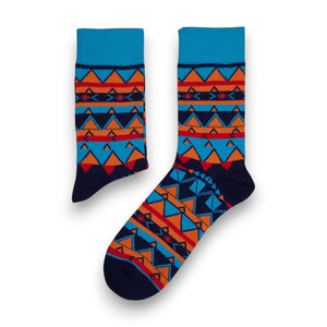 Afrikaanse sokken / Afro sokken / Kente sokken - Blauw Oranje Tribal print