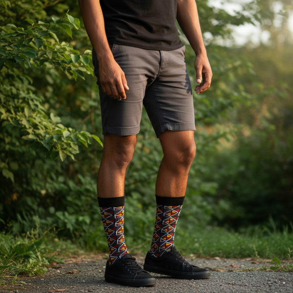 Afrikaanse sokken / Afro socks set MENSAH met tasje - Set van 5 