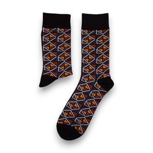 Afrikaanse sokken / Afro sokken / Kente sokken - Kastanjebruine Bogolan