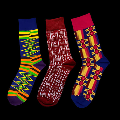 Afrikaanse sokken / Afro sokken / Set van 3 paar