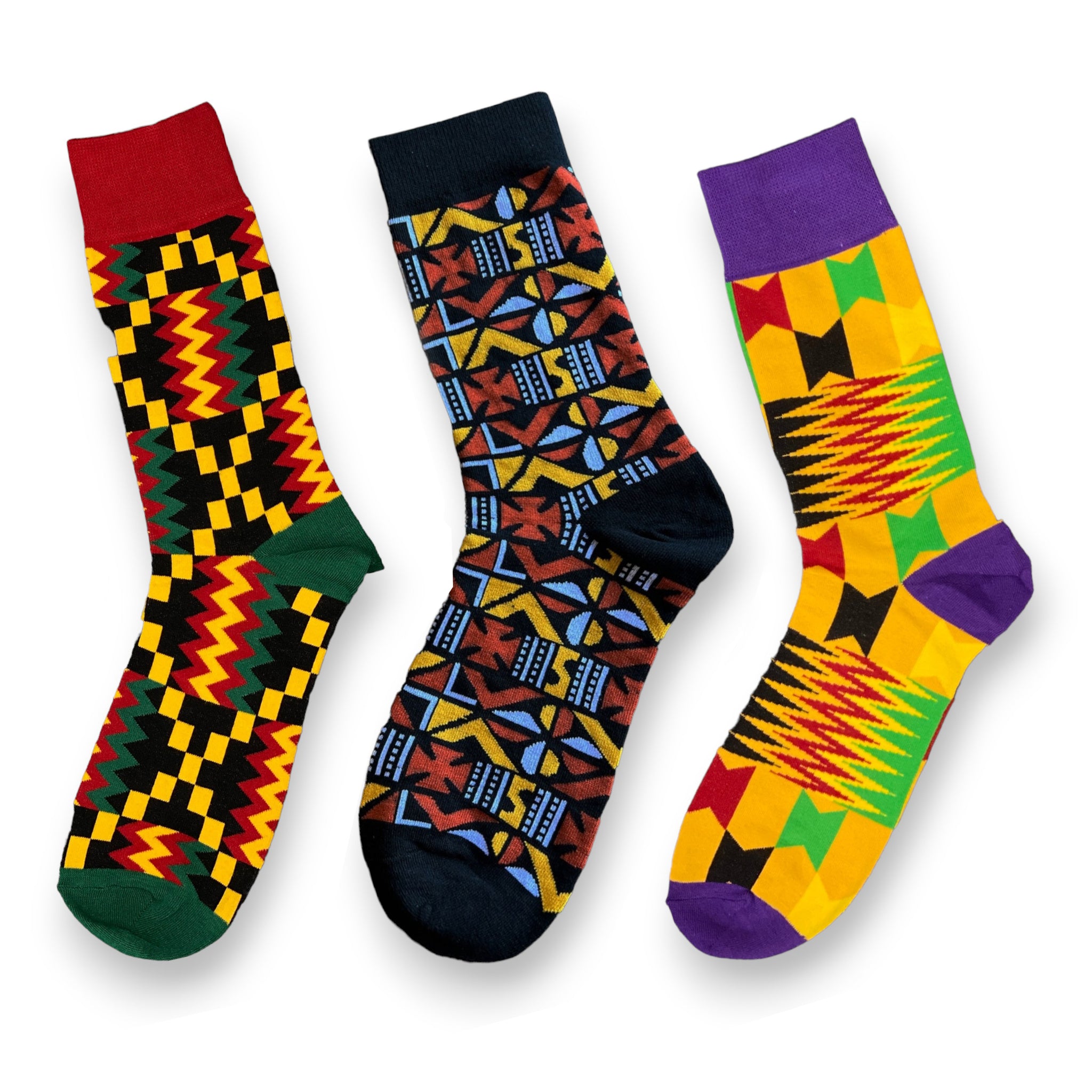 Afrikaanse sokken / Afro sokken / kente / Mud print - Set van 3 paar ISEN