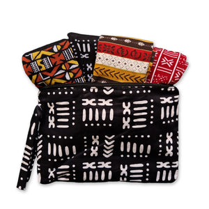 Afrikaanse sokken / Afro socks set BAMABARA met tasje - Set van 4