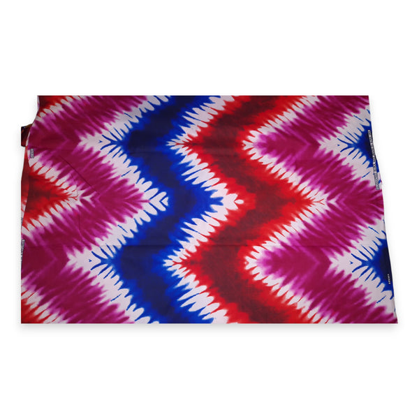 Afrikaanse stof - Rood / Blauw / Roze Tie Dye - Polycotton