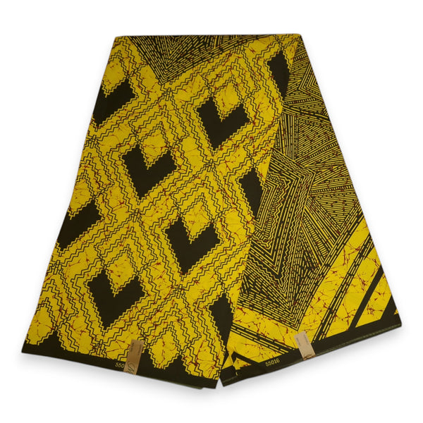 Afrikaanse stof - Gele Diamonds - Polycotton