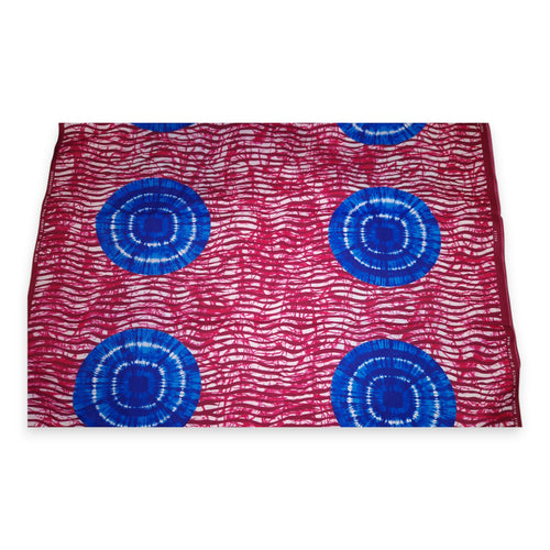 Afrikaanse stof - Blauw / Roze Tie Dye - Polycotton