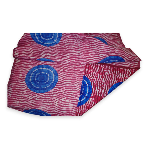 Afrikaanse stof - Blauw / Roze Tie Dye - Polycotton