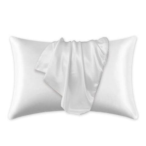 Satijnen kussensloop Wit 60 x 70 cm hoofdkussen formaat - Satin pillow case / Zijdezachte kussensloop van satijn