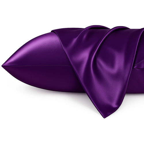 Satijnen kussensloop Paars 60 x 70 cm hoofdkussen formaat - Satin pillow case / Zijdezachte kussensloop van satijn