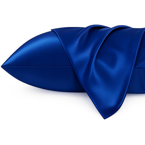Satijnen kussensloop Donkerblauw 60 x 70 cm hoofdkussen formaat - Satin pillow case / Zijdezachte kussensloop van satijn