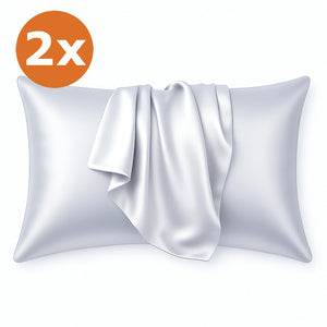 2 STUKS - Satijnen kussensloop Fuchsia 60 x 70 cm hoofdkussen formaat - Satin pillow case / Zijdezachte kussensloop van satijn