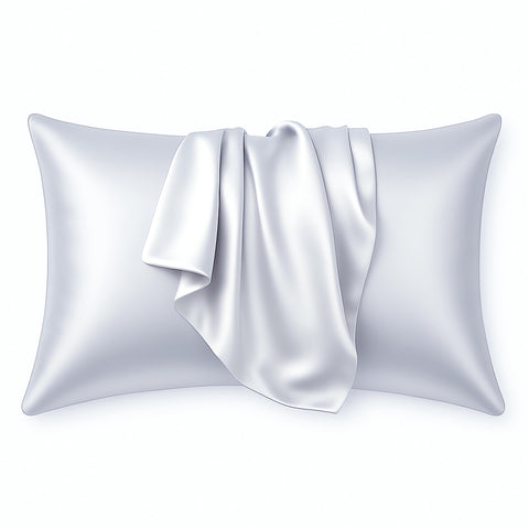 Satijnen kussensloop Zilvergrijs 60 x 70 cm hoofdkussen formaat - Satin pillow case / Zijdezachte kussensloop van satijn