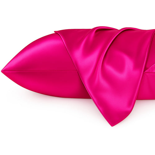 Satijnen kussensloop Fuchsia 60 x 70 cm hoofdkussen formaat - Satin pillow case / Zijdezachte kussensloop van satijn