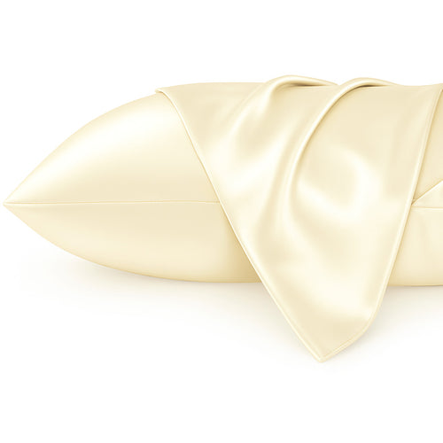 Satijnen kussensloop Ivoor 60 x 70 cm hoofdkussen formaat - Satin pillow case / Zijdezachte kussensloop van satijn