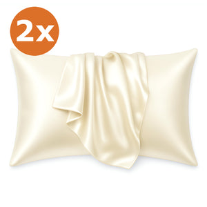 2 STUKS - Satijnen kussensloop Fuchsia 60 x 70 cm hoofdkussen formaat - Satin pillow case / Zijdezachte kussensloop van satijn
