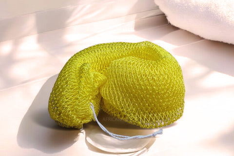 Afrikaanse spons / net sponge - traditionele SAPO spons / scrub spons - Geel