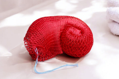 Afrikaanse spons / net sponge - traditionele SAPO spons / scrub spons - Rood