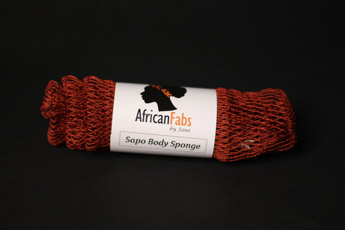 Afrikaanse spons / net sponge - traditionele SAPO spons / scrub spons - Compacte maat - Kaneel Bruin