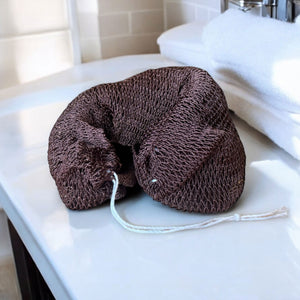 Afrikaanse spons / net sponge - traditionele SAPO spons / scrub spons - Bruin