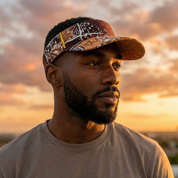 Zonneklep / Pet met Afrikaanse print - Bruin