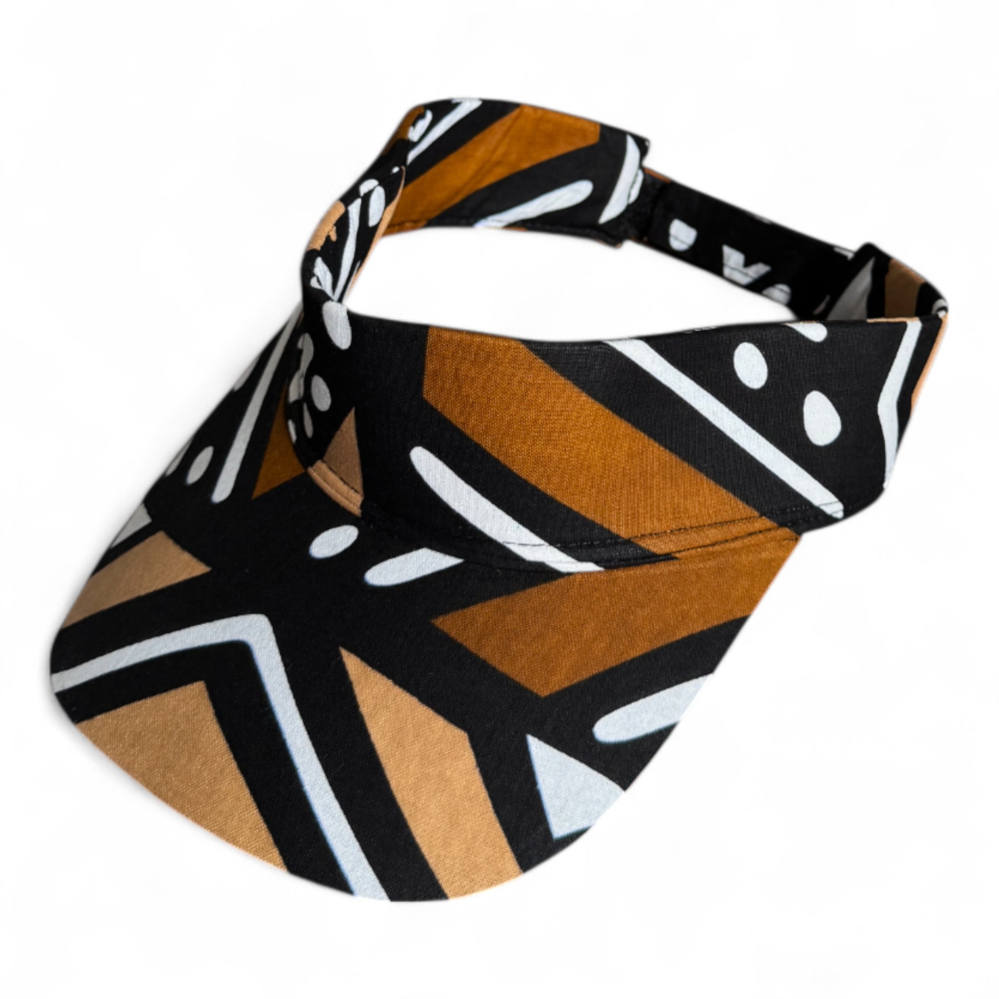 Zonneklep / Pet met Afrikaanse print - Bruin & Beige Bogolan