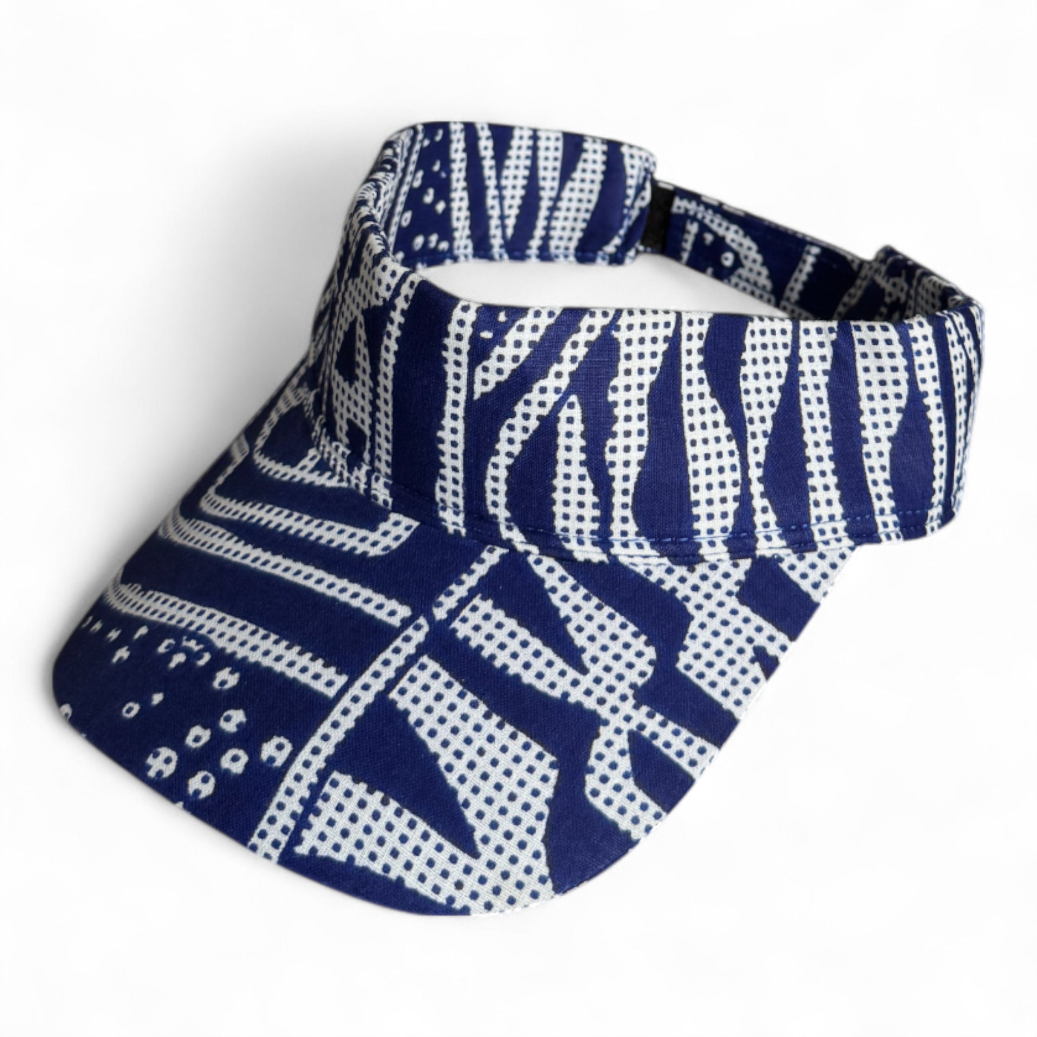 Zonneklep / Pet met Afrikaanse print - Blauwe Ndop Kameroen