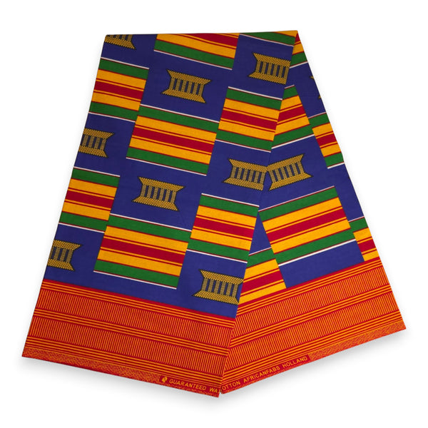 Zonneklep / Pet met Afrikaanse print - Blauw Multicolor Kente Pride