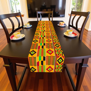 Afrikaanse print tafelloper - Tafelkleed - Oranje Kente
