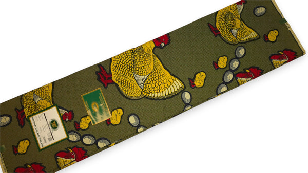 VLISCO stof Hollandais Afrikaanse Wax print - Geel Rood Happy family VL0H628