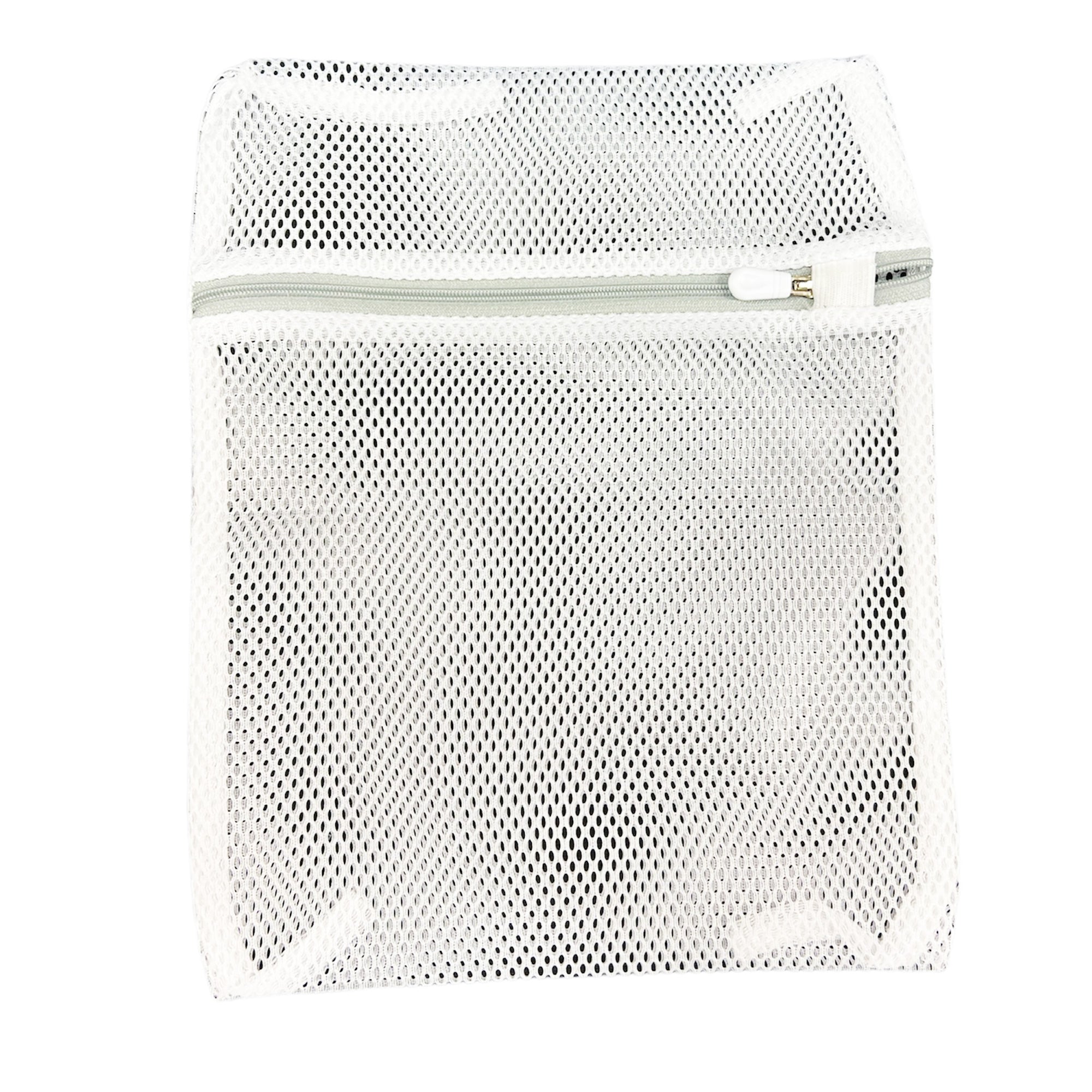 Wasnetje / Waszakje wit met ritssluiting (beschermt satijn in de wasmachine)