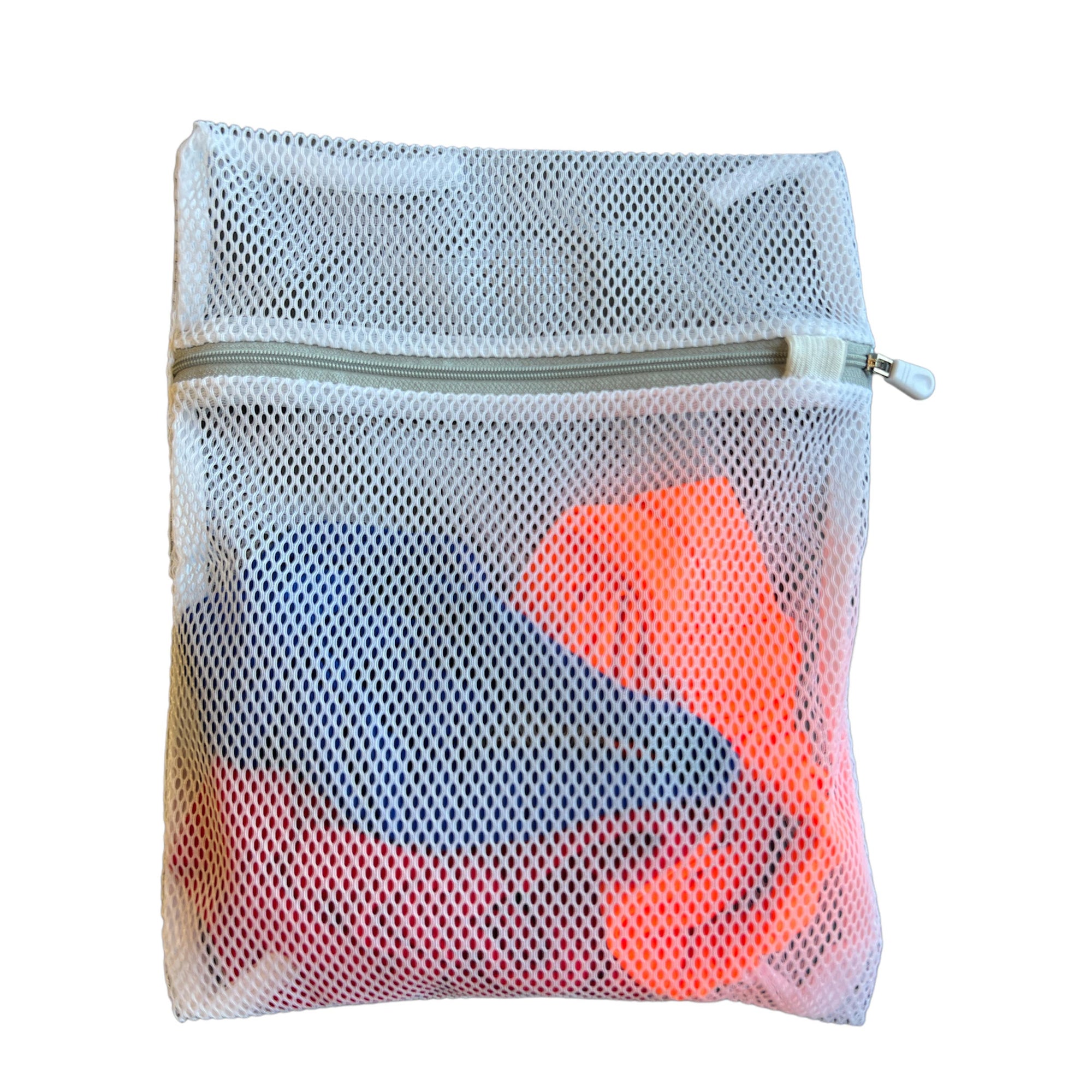 Wasnetje / Waszakje wit met ritssluiting (beschermt satijn in de wasmachine)
