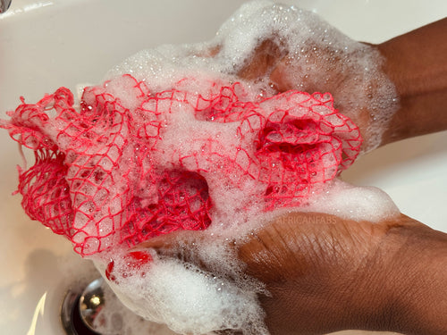 Afrikaanse spons / net sponge - traditionele SAPO spons / scrub spons - Honey Geel