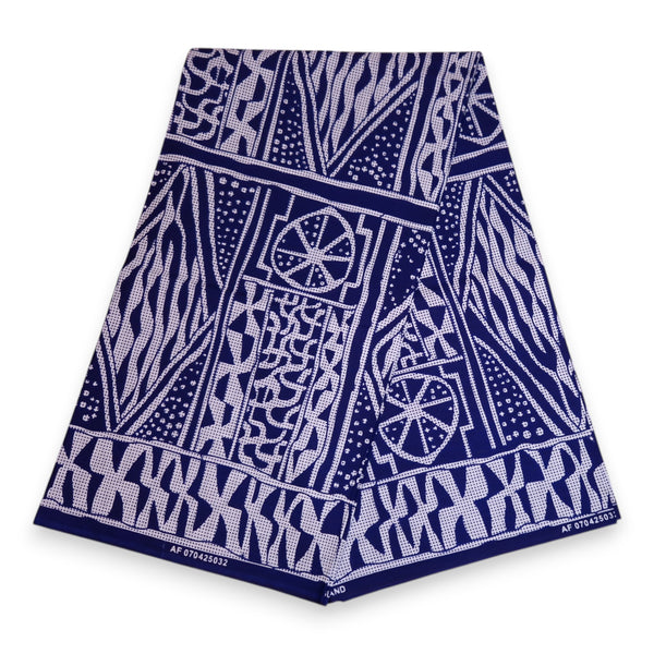 Zonneklep / Pet met Afrikaanse print - Blauwe Ndop Kameroen