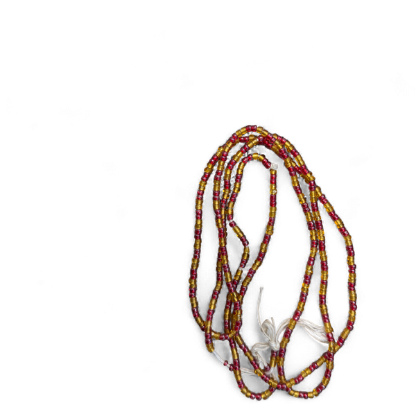  (Belangrijk: graag lezen) Waist Beads / Afrikaanse Heupketting - Rood / Goud (Traditioneel niet-elastisch koord)