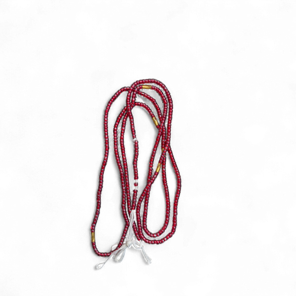  (Belangrijk: graag lezen) Waist Beads / Afrikaanse Heupketting - Rood (Traditioneel niet-elastisch koord)