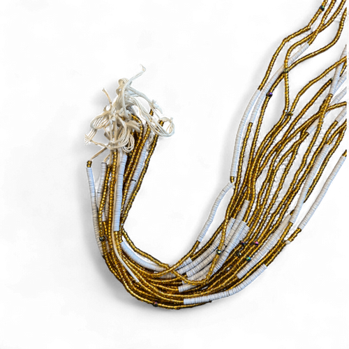  (Belangrijk: graag lezen) Waist Beads / Afrikaanse Heupketting - Wit X (Traditioneel niet-elastisch koord)