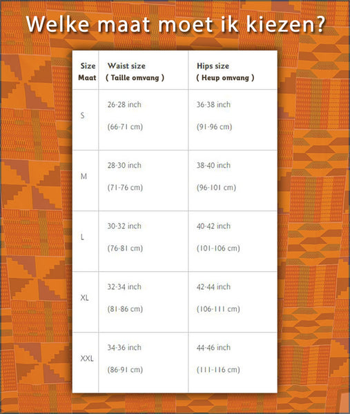 Afrikaanse print mini rok - Oranje kente