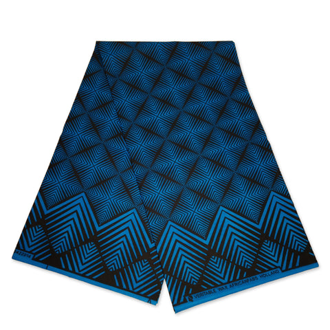 Afrikaanse print stof - Blauw fade effect - 100% katoen