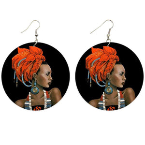 African black wooden earrings | African Lady