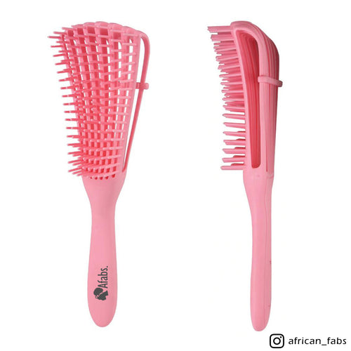Afabs® Roze Anti-klit Haarborstel + Blauwe bloemen satijnen slaapmuts | Detangler brush | Detangling brush | Satin cap / Hair bonnet / Satijnen nachtmuts / Satin bonnet | Kam voor Krullen | Kroes haar borstel