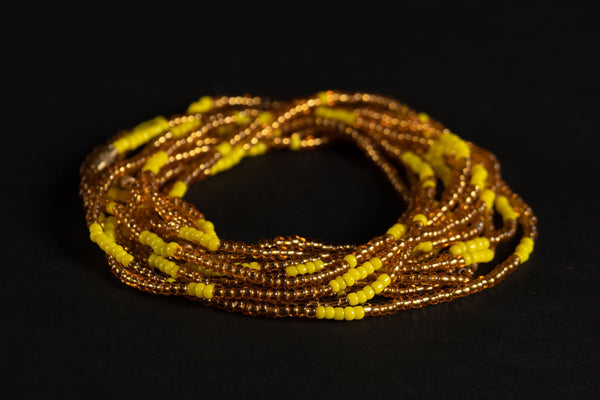 Waist Beads / Afrikaanse Heupketting - ESOSA ELASTIC - Geel (elastisch)