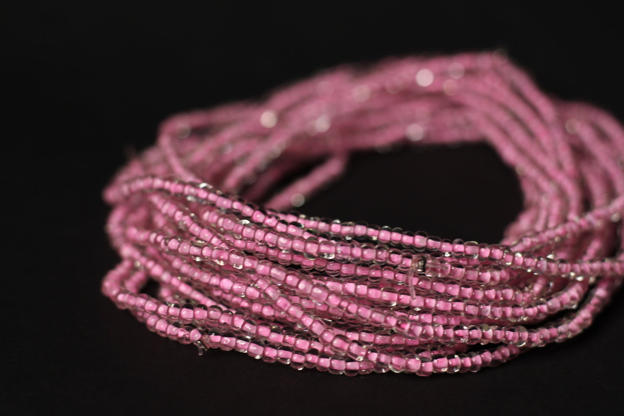 Waist Beads / Afrikaanse Heupketting - ASEMOTA - Roze (elastisch)
