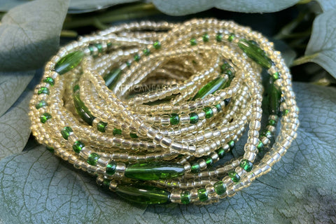 Waist Beads / Afrikaanse Heupketting - ADAMAZA - Groen (elastisch)
