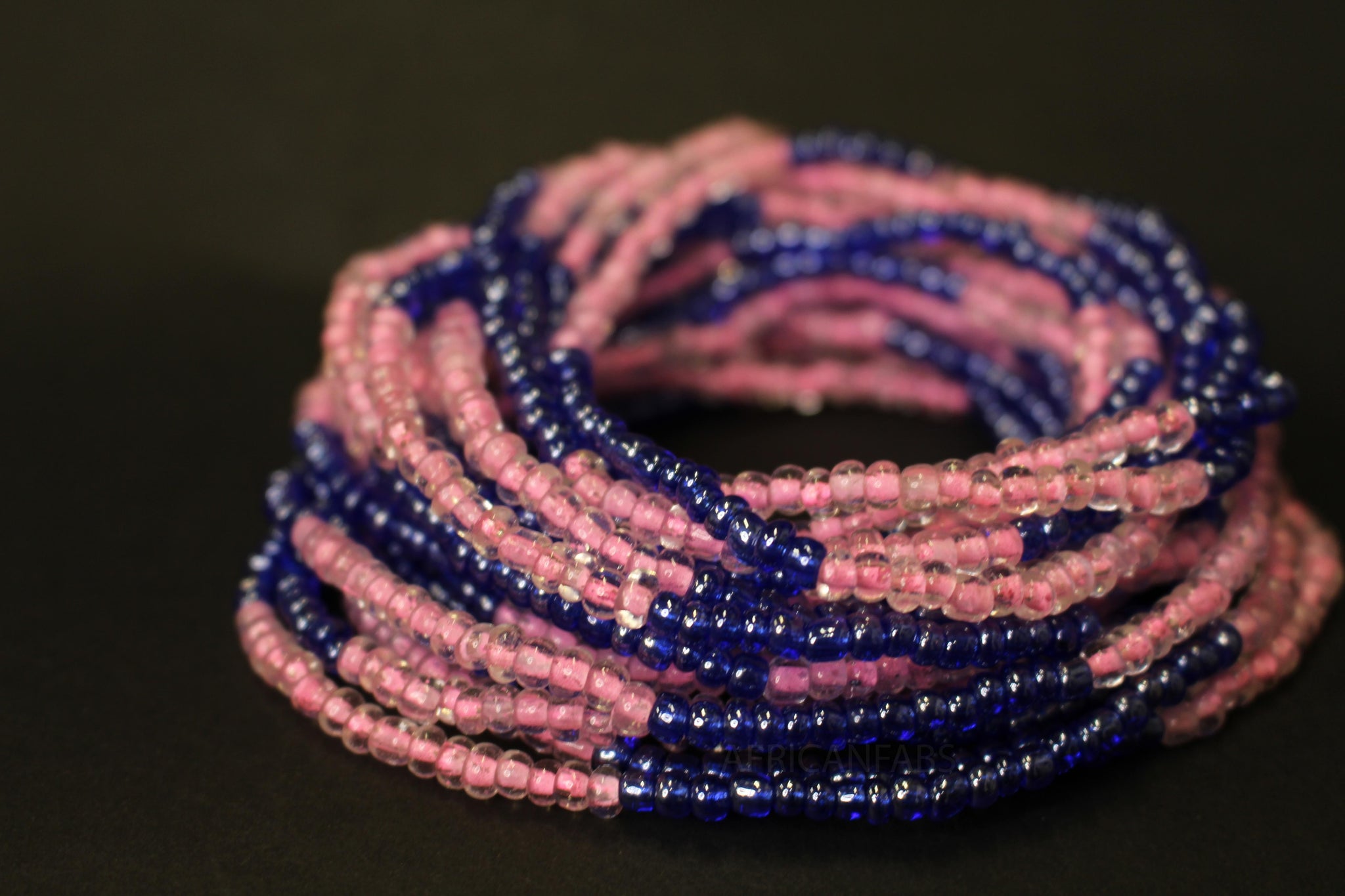 Waist Beads / Afrikaanse Heupketting - ABILO - Paars / roze (elastisch)