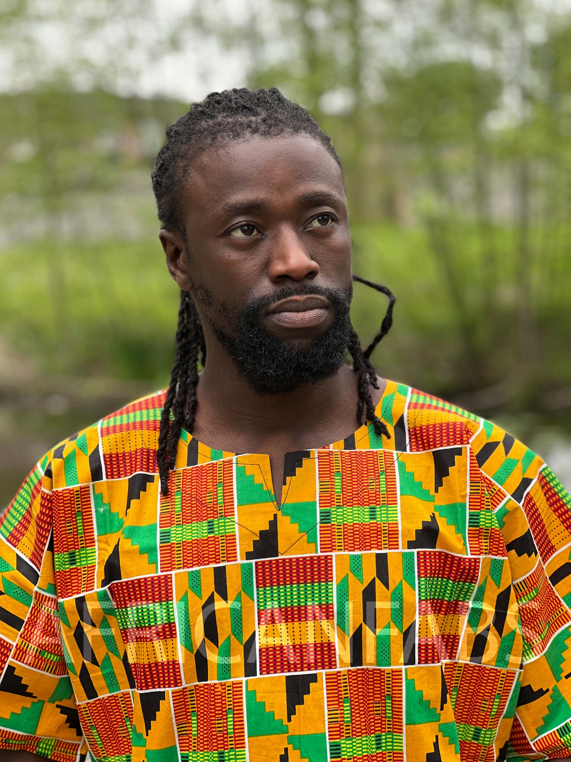 Oranje Kente Dashiki Shirt / Dashiki Jurk - Afrikaans shirt - Unisex