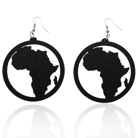 African earrings in multiple colors | African continent in circle