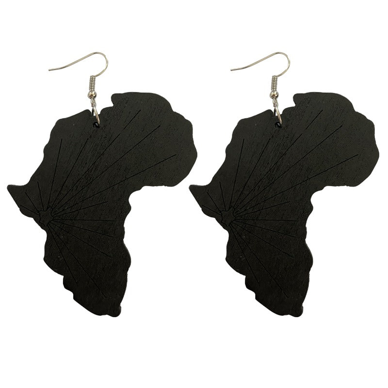 Afrikaans continent zwart - Afrikaanse oorbellen