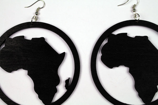 African earrings in multiple colors | African continent in circle