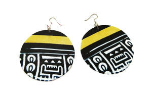 Africa inspired earrings | Black / Yellow tribal