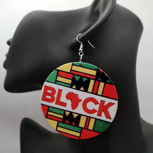 Africa inspired earrings | "Black" in Pan African colors